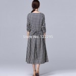 dresses .  Spring new models Women / Girls College Wind retro loose cotton long-sleeved plaid dress / autumn dress