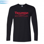 fashion printing new Classic TRIUMPH MOTORCYCLE T Shirt Men 100% Cotton long Sleeve Good Quality  loose O-neck T-shirt Top Tees 