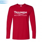 fashion printing new Classic TRIUMPH MOTORCYCLE T Shirt Men 100% Cotton long Sleeve Good Quality  loose O-neck T-shirt Top Tees 