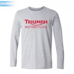 fashion printing new Classic TRIUMPH MOTORCYCLE T Shirt Men 100% Cotton long Sleeve Good Quality  loose O-neck T-shirt Top Tees 