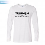 fashion printing new Classic TRIUMPH MOTORCYCLE T Shirt Men 100% Cotton long Sleeve Good Quality  loose O-neck T-shirt Top Tees 