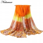 fashion shivering flowers voile scarf women Autumn and Winter thin long shawl echarpe ladies brand scarves Arabic hijab big size