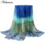 fashion shivering flowers voile scarf women Autumn and Winter thin long shawl echarpe ladies brand scarves Arabic hijab big size