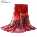 fashion shivering flowers voile scarf women Autumn and Winter thin long shawl echarpe ladies brand scarves Arabic hijab big size