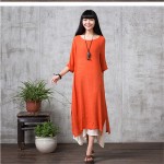 fashion spring autumn summer style cotton linen plus size women casual loose long dress party vestidos femininos 2017 dresses