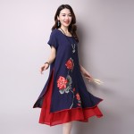 fashion summer style cotton linen vintage plus size women casual loose dress vestidos femininos party 2017 dresses