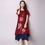 fashion summer style cotton linen vintage plus size women casual loose dress vestidos femininos party 2017 dresses