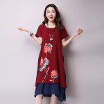 fashion summer style cotton linen vintage plus size women casual loose dress vestidos femininos party 2017 dresses