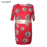 fashionable floral print women dresses big sizes 2017 plus size women clothing 5XL 6xl dress casual o-neck office bodycon Dress