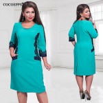 fashionable office women dresses Large size casual o-neck Long sleeve bodycon Dress 2018 plus size women clothing  winter dress