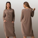 fashionable plus size casual women dress 2017 autumn winter solid Knee-Length Dresses big sizes women Long sleeve loose dress