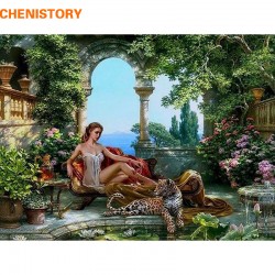 frameless tiger and sex girls DIY painting by numbers kits acrylic painting on canvas hand painted home decor picture artwork