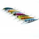 free shipping 8 colors 10 cm  9.4 g Fishing Lure Minnow Hard Bait with 2 Fishing Hooks Fishing Tackle Lure 3D Eyes