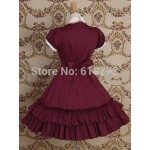 free shipping Beautiful Gothic Lolita dress Short-sleeve shirtdress for women Cosplay costumes Retro dresses