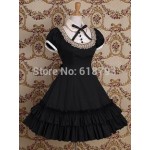 free shipping Beautiful Gothic Lolita dress Short-sleeve shirtdress for women Cosplay costumes Retro dresses