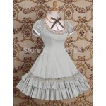 free shipping Beautiful Gothic Lolita dress Short-sleeve shirtdress for women Cosplay costumes Retro dresses