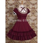 free shipping Beautiful Gothic Lolita dress Short-sleeve shirtdress for women Cosplay costumes Retro dresses