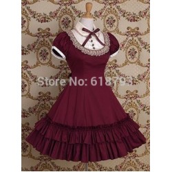 free shipping Beautiful Gothic Lolita dress Short-sleeve shirtdress for women Cosplay costumes Retro dresses