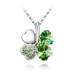 free shipping charm women accessories  Austrian Crystal lover 4 four Leaf Leaves Clover necklace pendant fashion jewelry