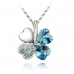 free shipping charm women accessories  Austrian Crystal lover 4 four Leaf Leaves Clover necklace pendant fashion jewelry
