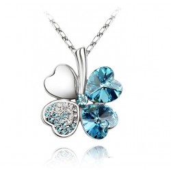 free shipping charm women accessories  Austrian Crystal lover 4 four Leaf Leaves Clover necklace pendant fashion jewelry