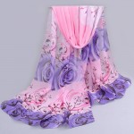 from india promotion 2017 rose print chiffon polyester scarves woman thin shawl turban belt hijab fashion arabic scarfs wrap qsr