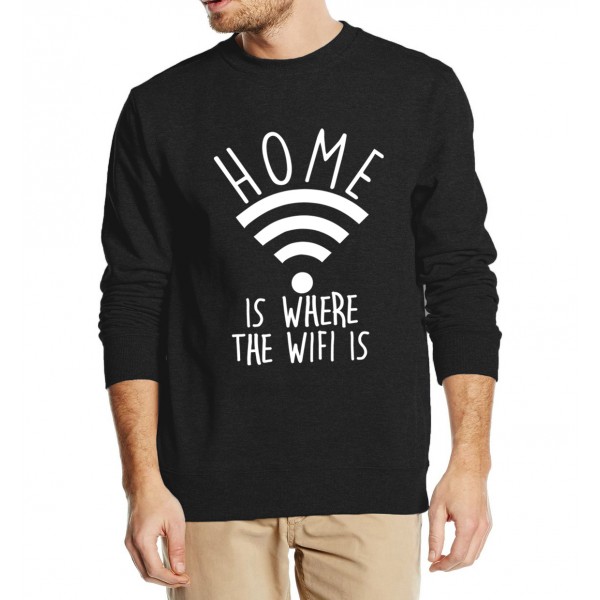 funny clothing Home Is Where The Wifi Is men sweatshirt new fashion autumn winter hoodies cool fashion casual style tracksuit