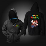 game painting super Mario men sweatshirt zipper hoodies men comfortable cotton men casual cardigan homme