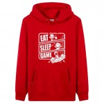 geek style hooded EAT SLEEP GAME mens thick fleece hoodie sweatshirts thick & warm coats solid men's fashion plus size