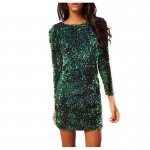 green sequin dress pencil dress backless sexy sequin girls dress glitter woman dresses gold plus size womens clothing spring