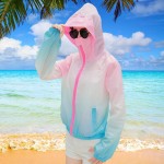 hot sell 2017 Summer fashion rainbow color Sun UV Protection Clothing Female Hooded Jacket Thin Breathable Beach Cardigan coats