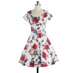 iiiher Audrey Hepburn Floral Summer Dress Women Floral Print Rockabilly Vintage 50s Party Sexy Dresses Vestidos Largos De Verano