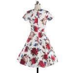 iiiher Audrey Hepburn Floral Summer Dress Women Floral Print Rockabilly Vintage 50s Party Sexy Dresses Vestidos Largos De Verano