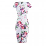 iiiher Women Summer Pencil Dresses 2016 Retro Vintage 50s Rockabilly Dress Sleeveless Work Sexy Floral Office Bodycon Vestidos 