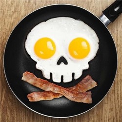kitchen cooking tool unique design Silicone Rubber egg mold Non-stick Skull Eggs Fried Frying Mould Pancake Egg Ring Shaper Mold