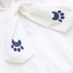 ladies fresh navy stylish long sleeve double pockets cat embroidery dress girls sweet preppy dresses vestidos