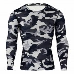 lightning Mens Compression Base Layer Weight Lifting Fitness Tight MMA Crossfit Tops Rashguard T-shirt camouflage Long Sleeves