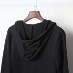 long design sweatshirt  Black hoodies and sweatshirts black hood gown Streets hoody with zipper