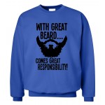 men sweatshirt With Great Beard Comes Great Responsibility 2016 autumn winter hoodies streetwear  high quality tracksuit  