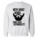 men sweatshirt With Great Beard Comes Great Responsibility 2016 autumn winter hoodies streetwear  high quality tracksuit  