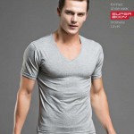 men'sTees cotton fashion home sleep Casual Solid t-shirts white big size O-neck tight modal white free size 
