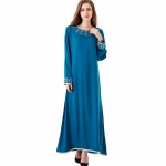 muslim Kaftan Maxi black Long sleeve long Dress moroccan clothing Islamic abaya arab dubai jalabiya autumn Robe women gown 1623