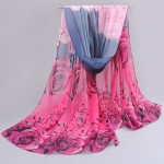new 2017 cotton scarf han flowers roses and scarves Quality goods printed chiffon polyester scarves hot sell Beach silk scarf