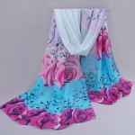new 2017 cotton scarf han flowers roses and scarves Quality goods printed chiffon polyester scarves hot sell Beach silk scarf