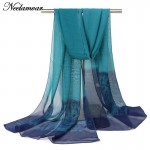 new 2017 fashion gradient colors long scarf women silk chiffon shawl thin long soft shawls and printing scarves Winter wholesale