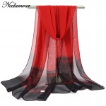 new 2017 fashion gradient colors long scarf women silk chiffon shawl thin long soft shawls and printing scarves Winter wholesale