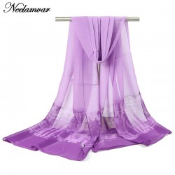new 2017 fashion gradient colors long scarf women silk chiffon shawl thin long soft shawls and printing scarves Winter wholesale
