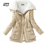 new 2017 winter cotton coat women slim plus size outwear medium-long wadded jacket thick hooded cotton wadded warm cotton parka