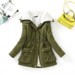 new 2017 winter cotton coat women slim plus size outwear medium-long wadded jacket thick hooded cotton wadded warm cotton parka