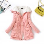 new 2017 winter cotton coat women slim plus size outwear medium-long wadded jacket thick hooded cotton wadded warm cotton parka